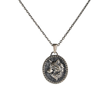Wolf Guardian Medallion Necklace
