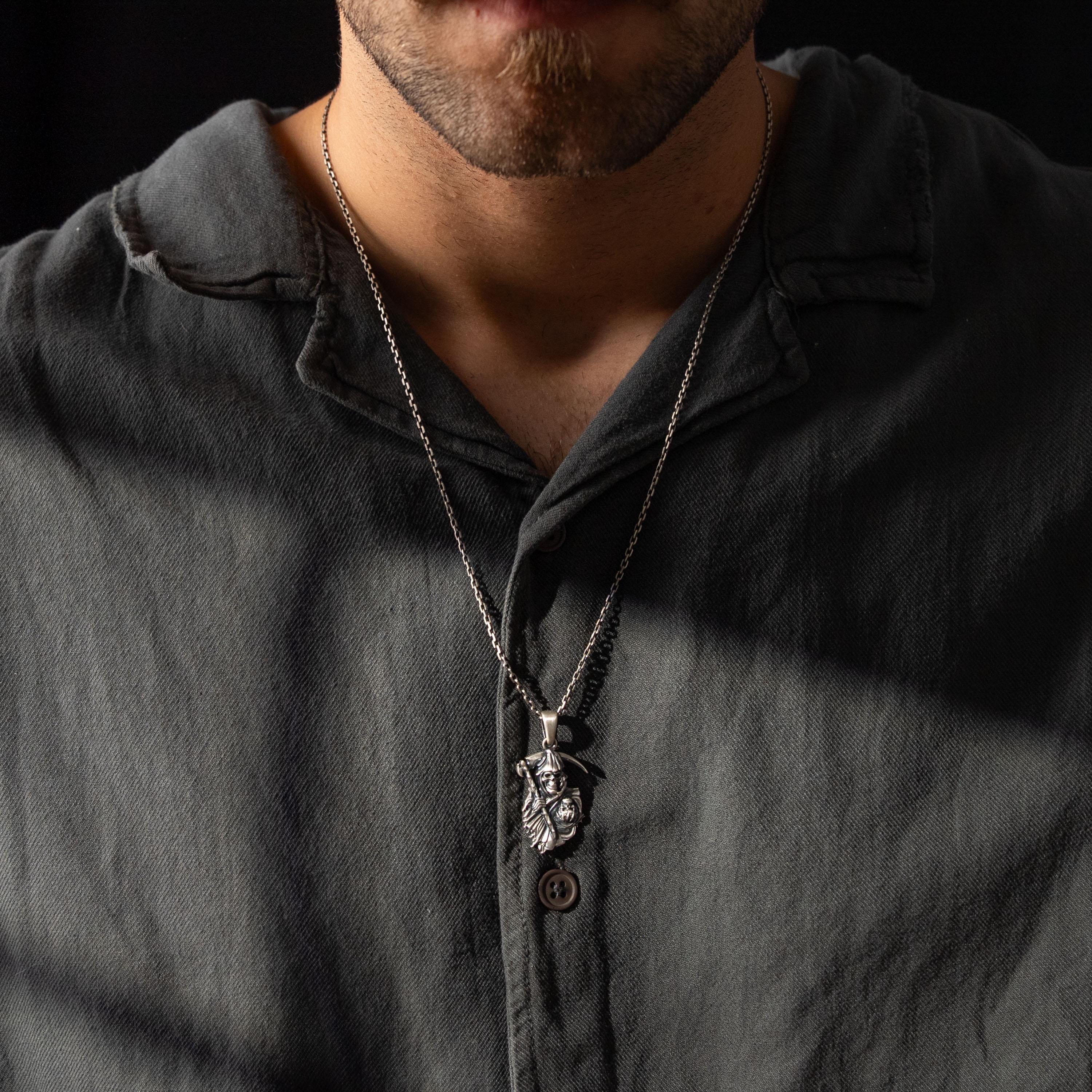 Grim Reaper Relief Motif Necklace