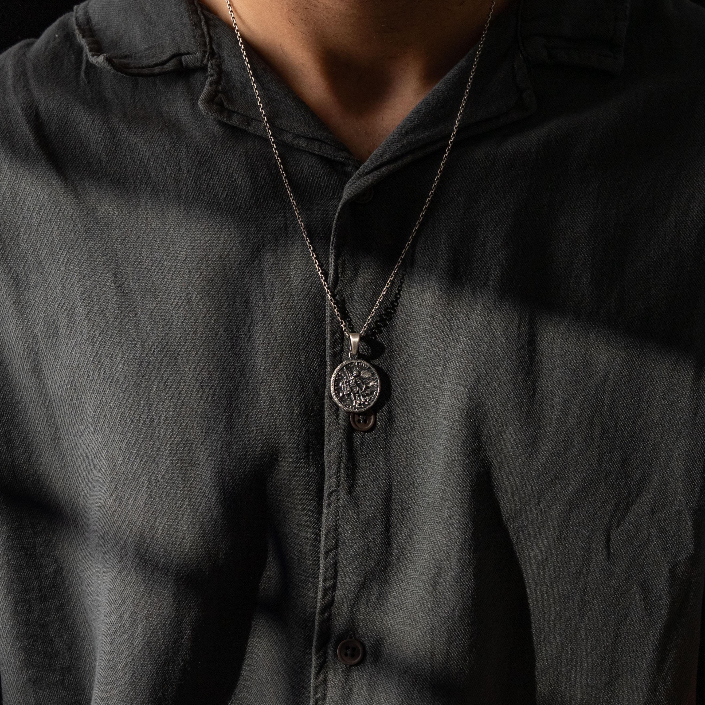 St Michael Archangel Relief Motif Necklace