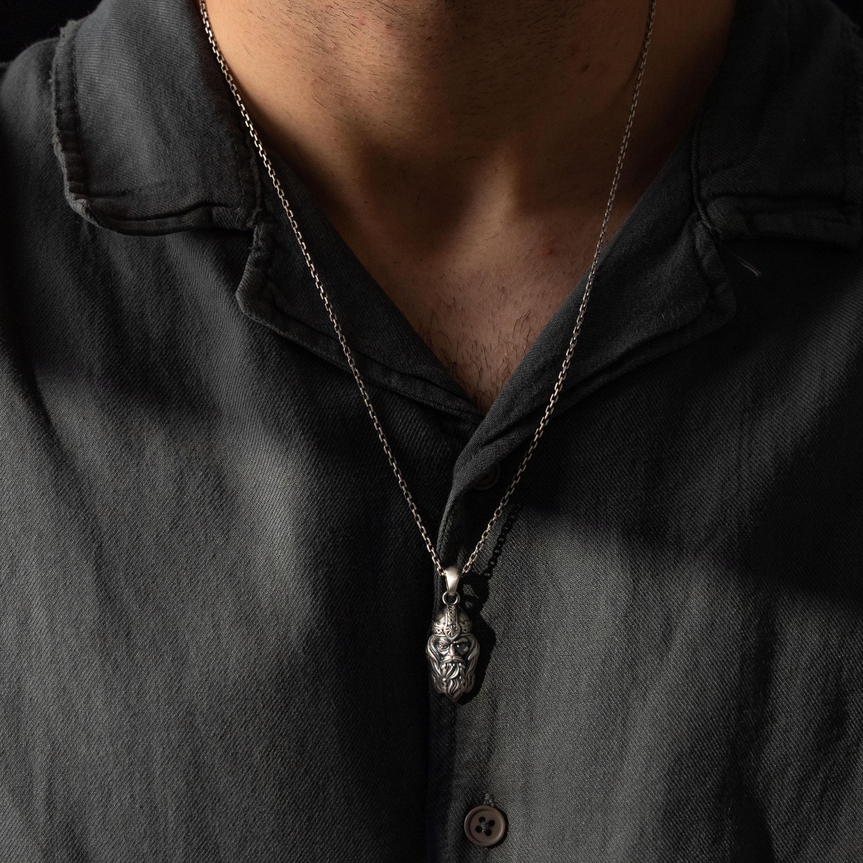 Mythological Norse Odin Profile Necklace