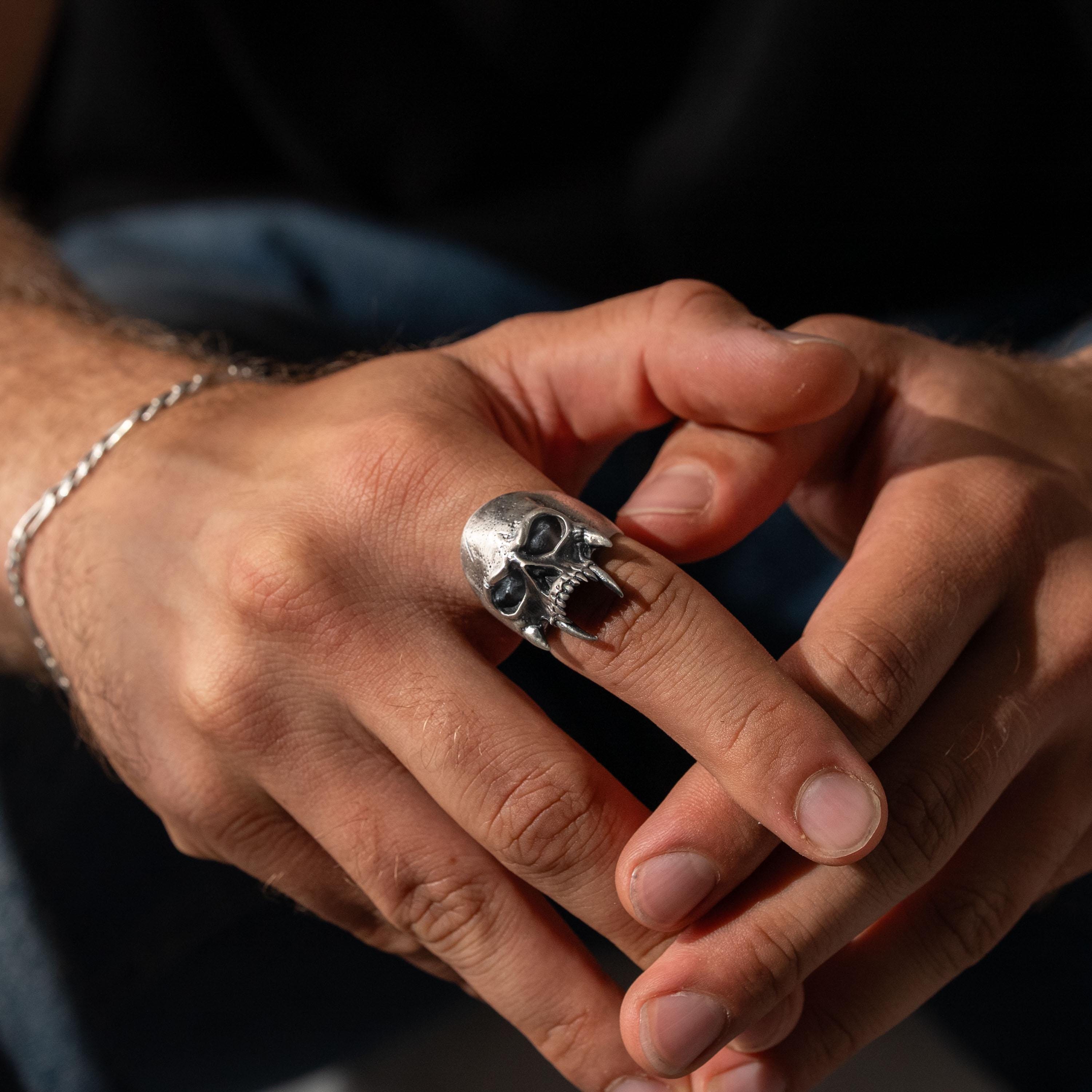 Sculpted Skeletal Profile Statement Ring