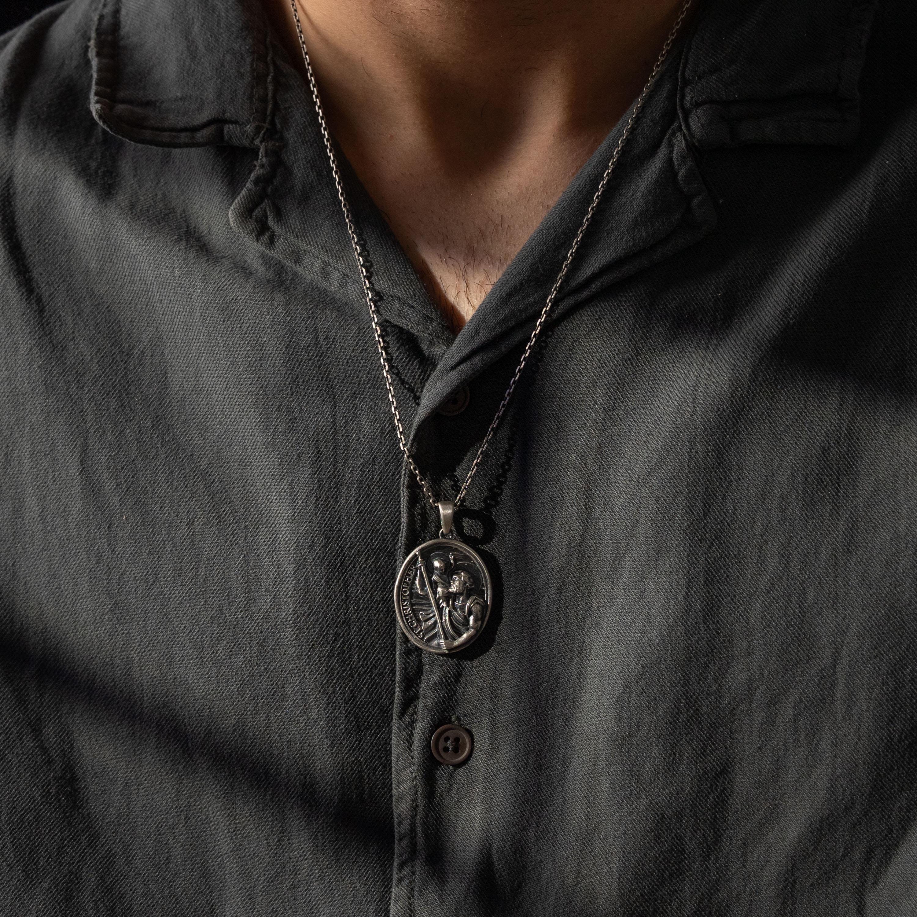 St. Christopher Patron of Travelers Relief Necklace