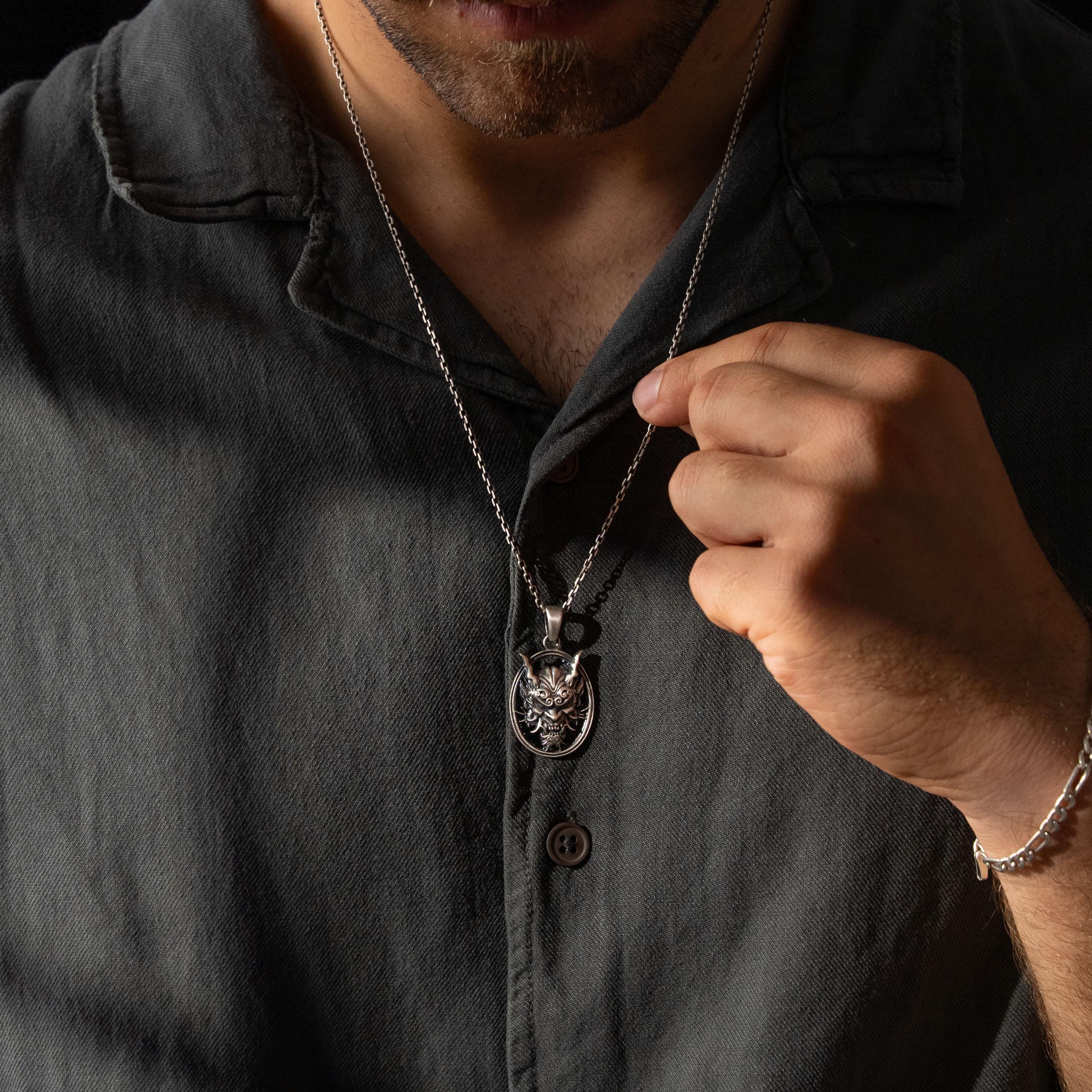 Sculpted Hannya Mask Necklace