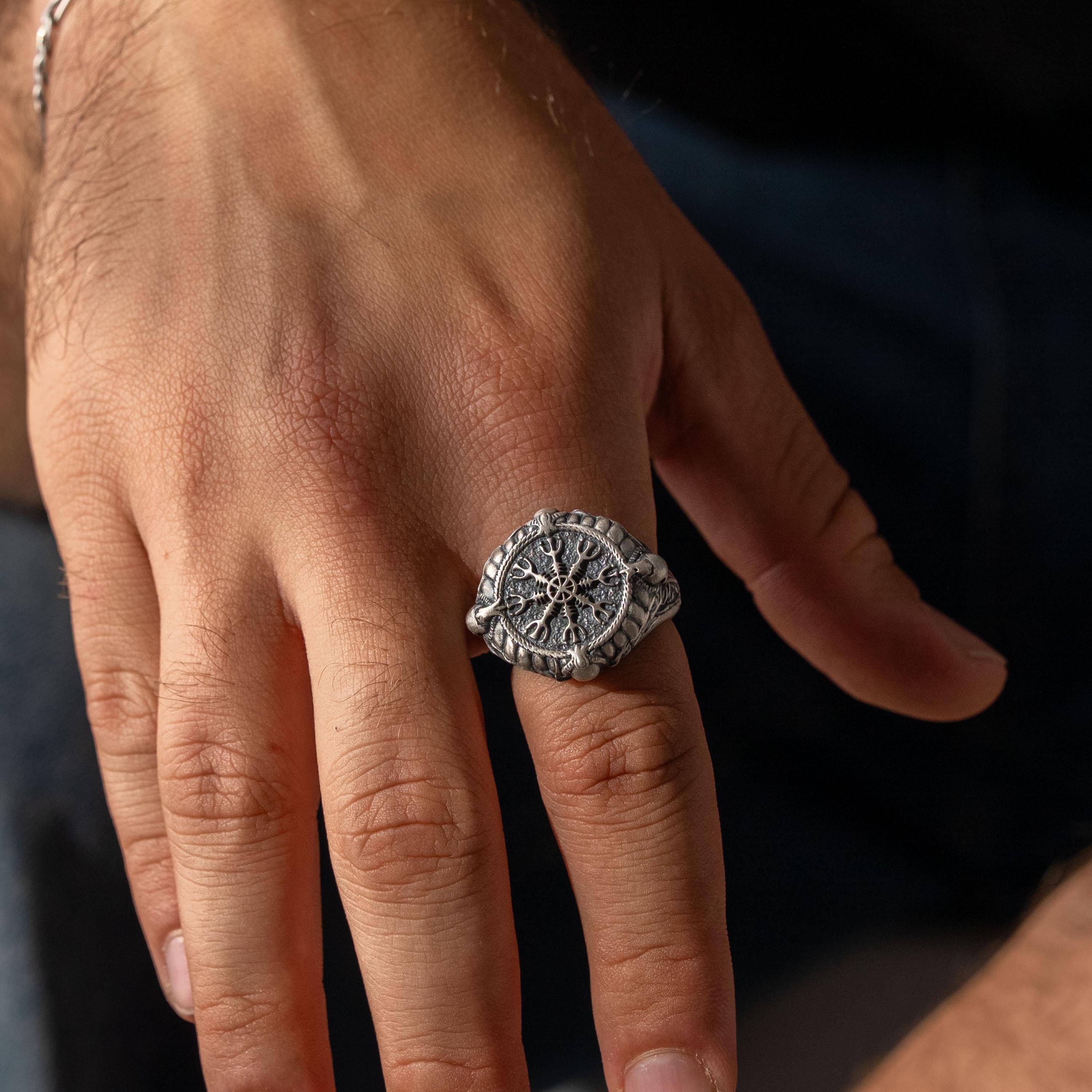 Runic Geometric Symbol Motif Ring