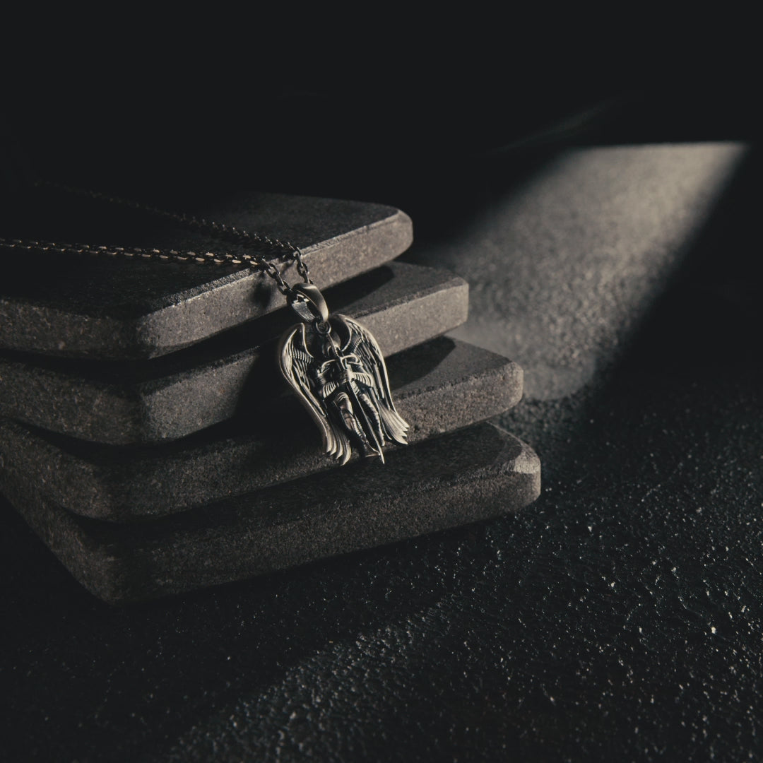 Archangel Michael Relief Motif Necklace – Cilveras