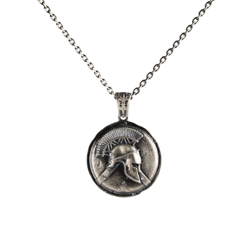 Spartan Helmet Coin Necklace